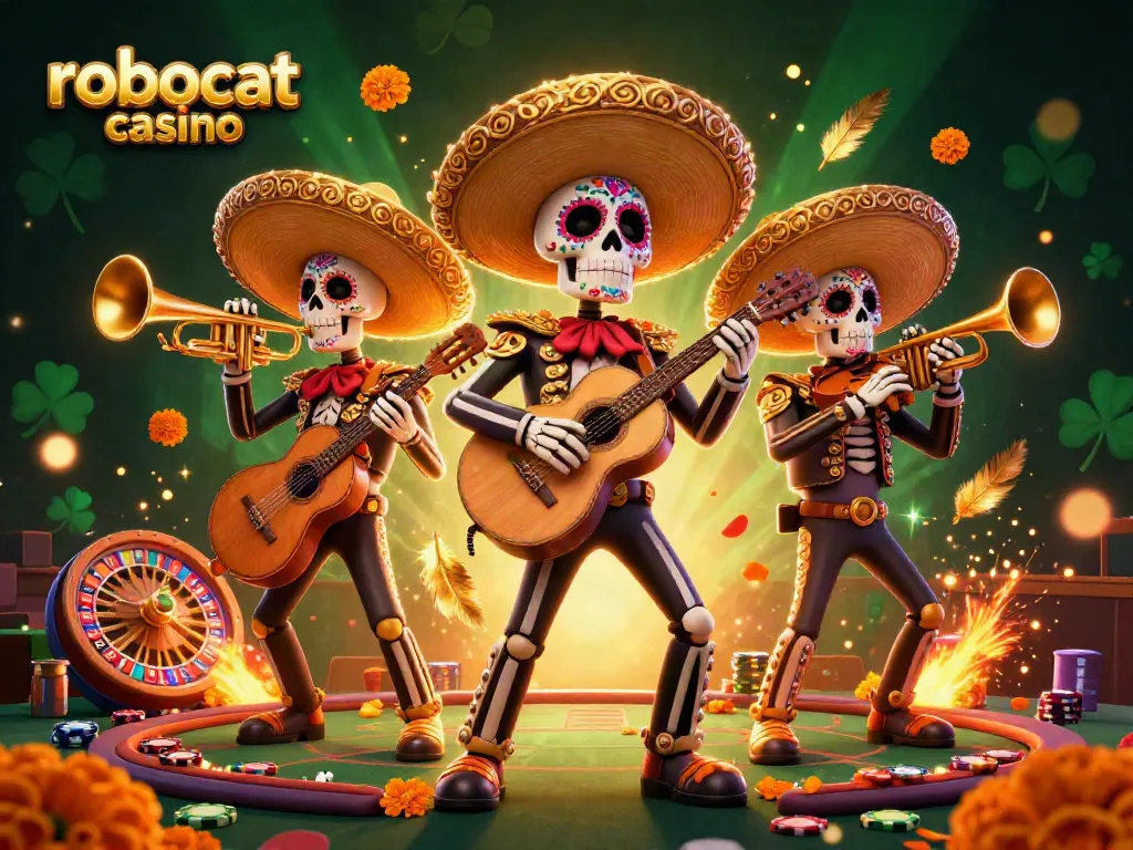 Engage in thrilling gameplay at robocat casino with our vibrant 3D illustration full of energy.