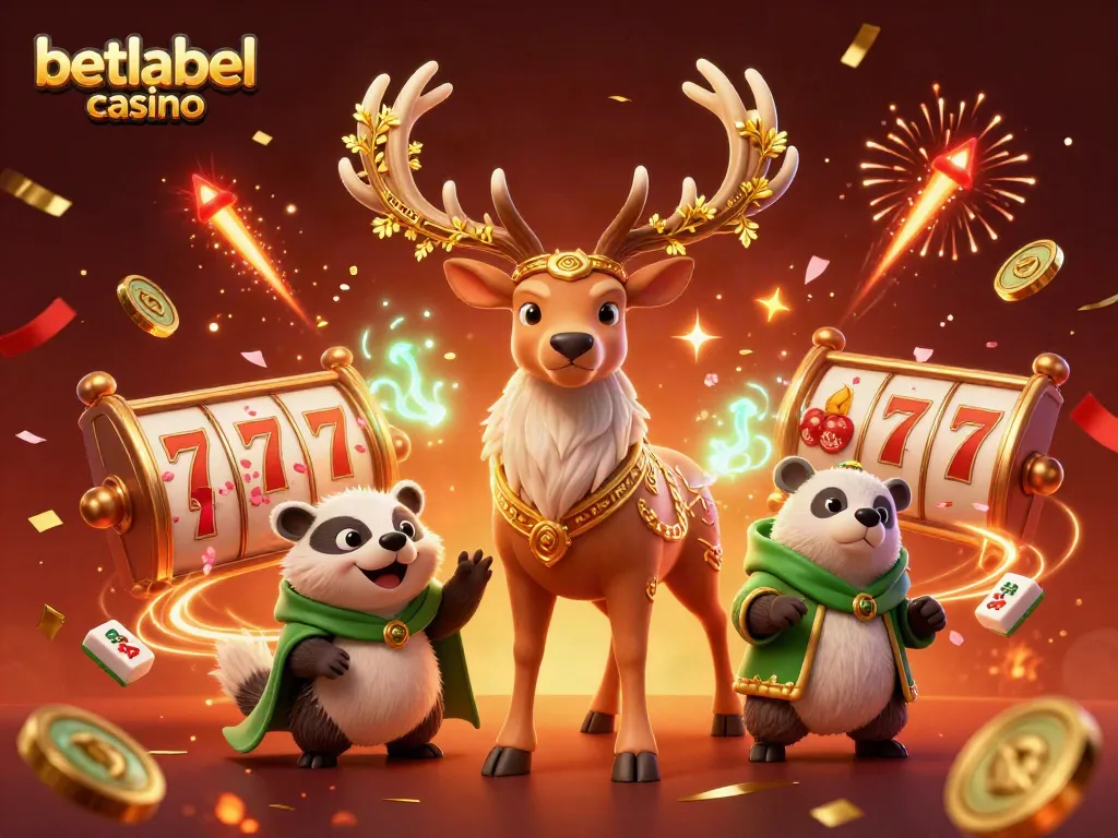 Experience the thrill of betlabel casino with a vibrant 3D illustration of gaming characters and elements.